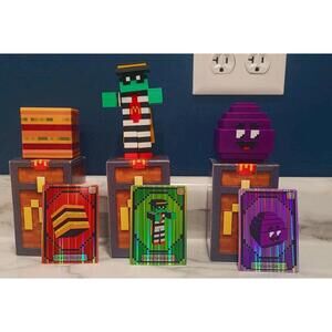 2025 McDonald’s Minecraft Toys Set of 3 Opened UNUSED CODES